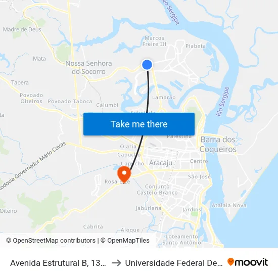 Avenida Estrutural B, 1391-1397 to Universidade Federal De Sergipe map