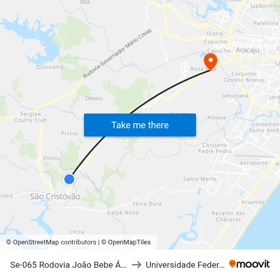 Se-065 Rodovia João Bebe Água, Km 15,4 Leste to Universidade Federal De Sergipe map