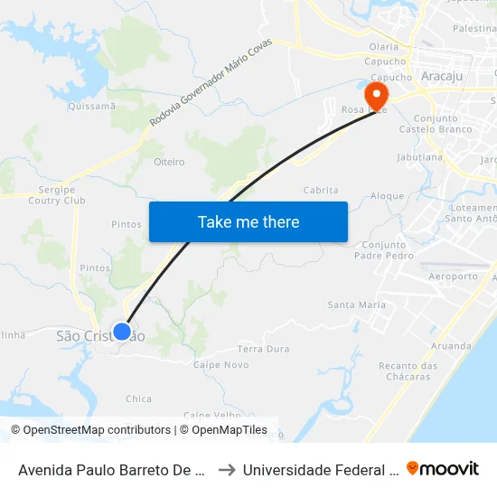 Avenida Paulo Barreto De Menezes, 341 to Universidade Federal De Sergipe map