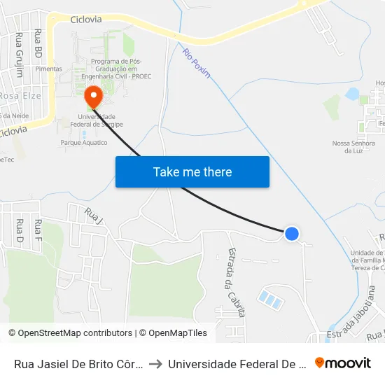 Rua Jasiel De Brito Côrtes, 79 to Universidade Federal De Sergipe map