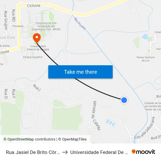 Rua Jasiel De Brito Côrtes, 79 to Universidade Federal De Sergipe map