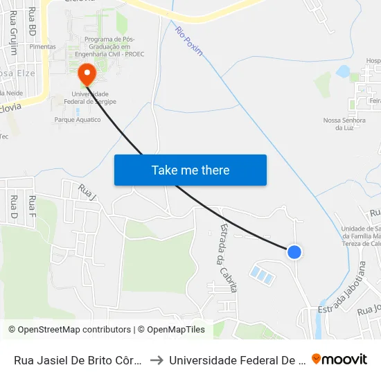 Rua Jasiel De Brito Côrtes, 200 to Universidade Federal De Sergipe map
