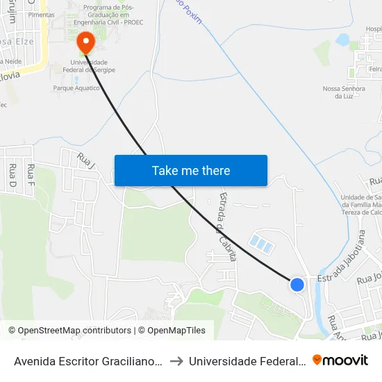 Avenida Escritor Graciliano Ramos, 2-184 to Universidade Federal De Sergipe map