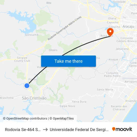 Rodovia Se-464 Sul to Universidade Federal De Sergipe map