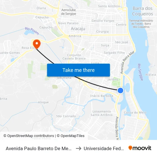 Avenida Paulo Barreto De Menezes, 3100 | Embrapa to Universidade Federal De Sergipe map