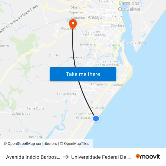 Avenida Inácio Barbosa, 855 to Universidade Federal De Sergipe map
