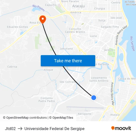 Jtd02 to Universidade Federal De Sergipe map