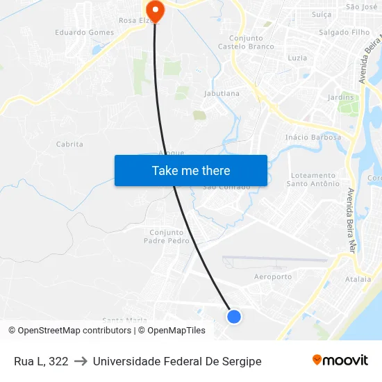Rua L, 322 to Universidade Federal De Sergipe map