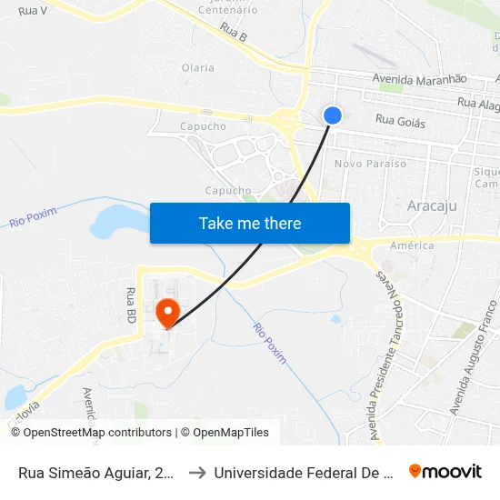 Rua Simeão Aguiar, 294-296 to Universidade Federal De Sergipe map