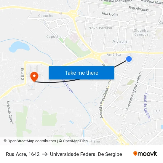 Rua Acre, 1642 to Universidade Federal De Sergipe map