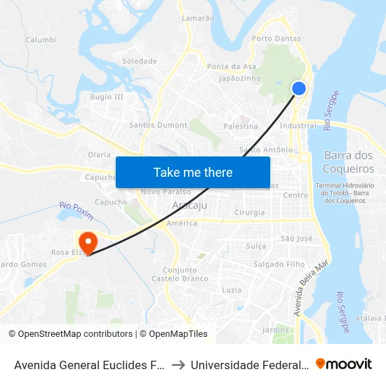 Avenida General Euclides Figueiredo, 401 to Universidade Federal De Sergipe map