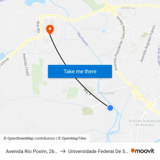 Avenida Rio Poxim, 260-282 to Universidade Federal De Sergipe map