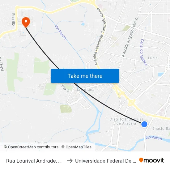 Rua Lourival Andrade, 315-353 to Universidade Federal De Sergipe map