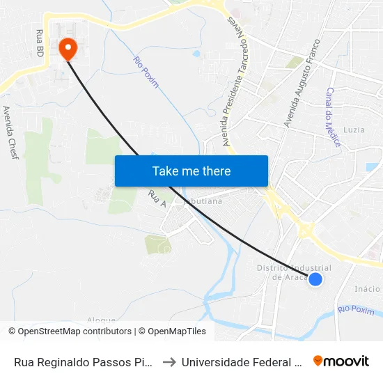 Rua Reginaldo Passos Pina, 394-450 to Universidade Federal De Sergipe map