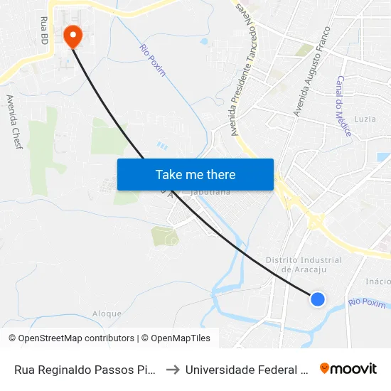 Rua Reginaldo Passos Pina, 746-828 to Universidade Federal De Sergipe map