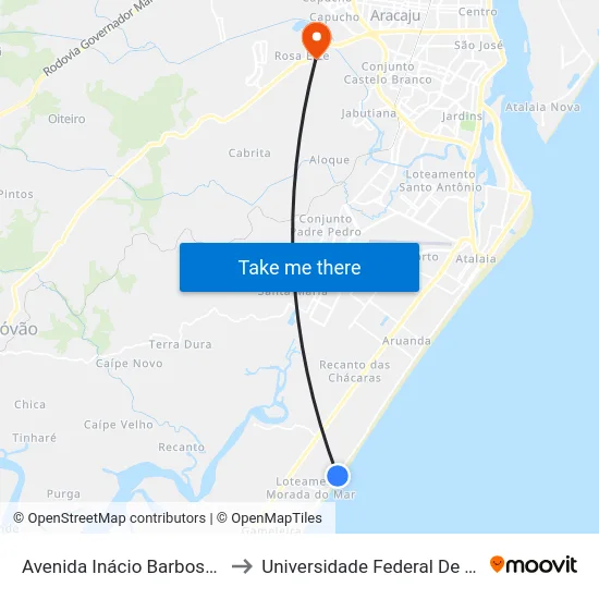 Avenida Inácio Barbosa, 4862 to Universidade Federal De Sergipe map