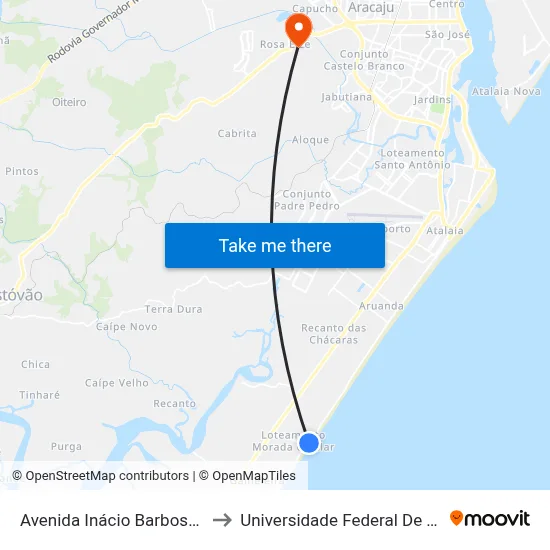 Avenida Inácio Barbosa, 5400 to Universidade Federal De Sergipe map