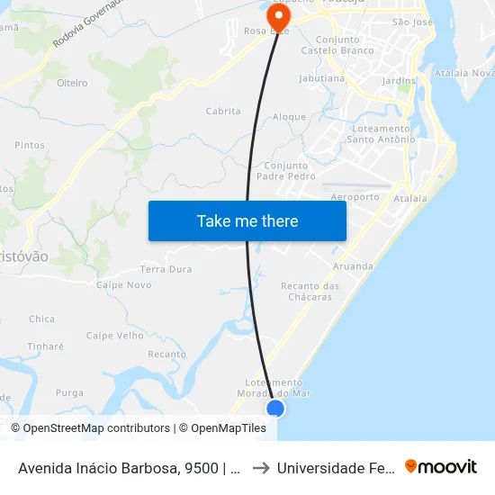 Avenida Inácio Barbosa, 9500 | Condomínio Morada Da Praia to Universidade Federal De Sergipe map