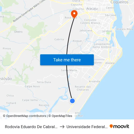 Rodovia Eduardo De Cabral Menezes, 436 to Universidade Federal De Sergipe map
