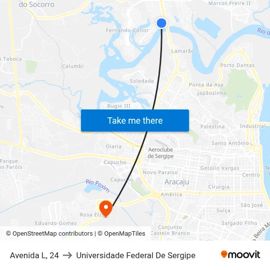 Avenida L, 24 to Universidade Federal De Sergipe map