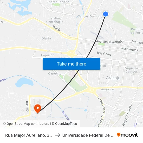 Rua Major Áureliano, 346-426 to Universidade Federal De Sergipe map