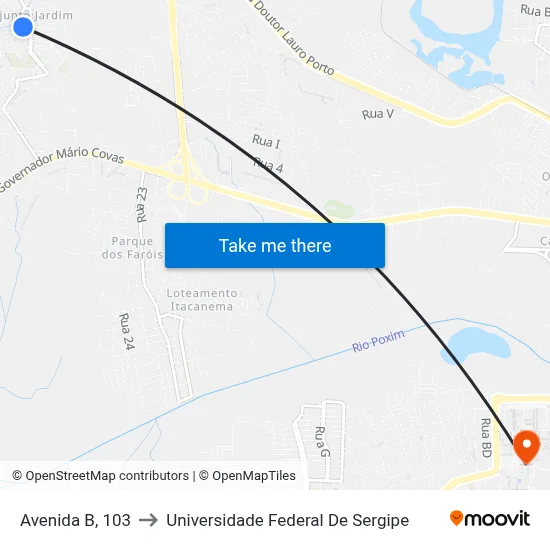 Avenida B, 103 to Universidade Federal De Sergipe map