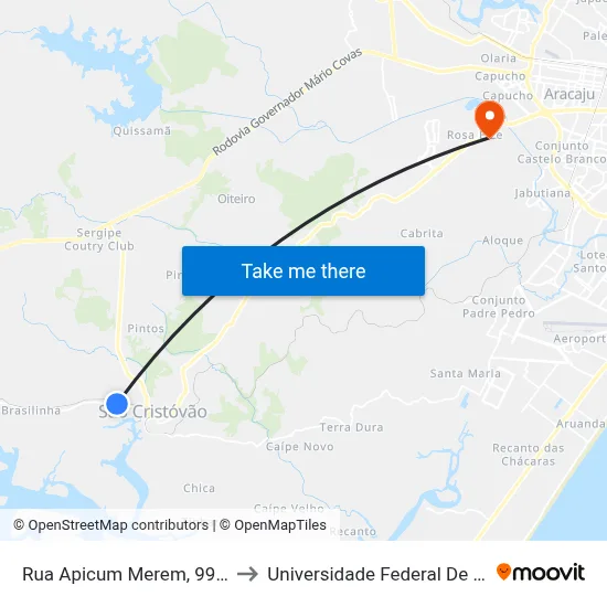Rua Apicum Merem, 998-1028 to Universidade Federal De Sergipe map