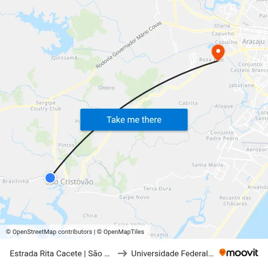 Estrada Rita Cacete | São Cristóvão, 137 to Universidade Federal De Sergipe map
