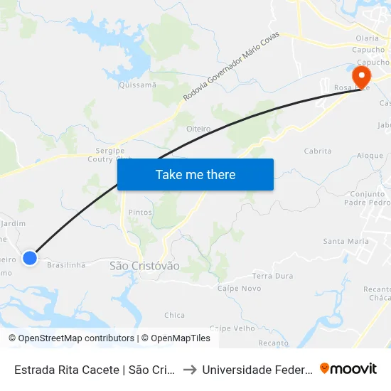 Estrada Rita Cacete | São Cristóvão, 7453-7767 to Universidade Federal De Sergipe map
