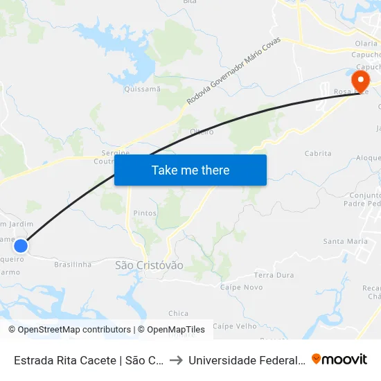 Estrada Rita Cacete | São Cristóvão, 9199 to Universidade Federal De Sergipe map