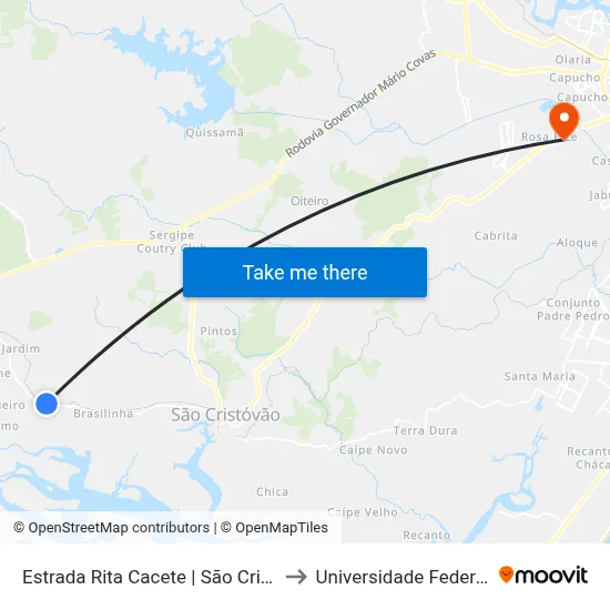 Estrada Rita Cacete | São Cristóvão, 7454-7768 to Universidade Federal De Sergipe map