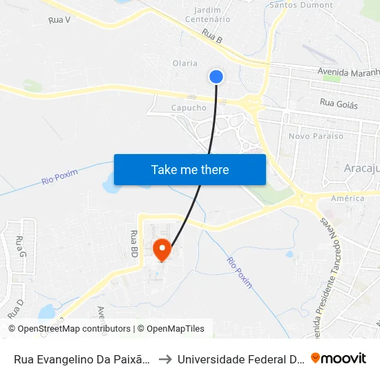 Rua Evangelino Da Paixão, 282-300 to Universidade Federal De Sergipe map