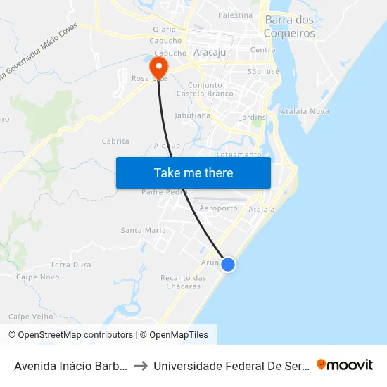 Avenida Inácio Barbosa to Universidade Federal De Sergipe map