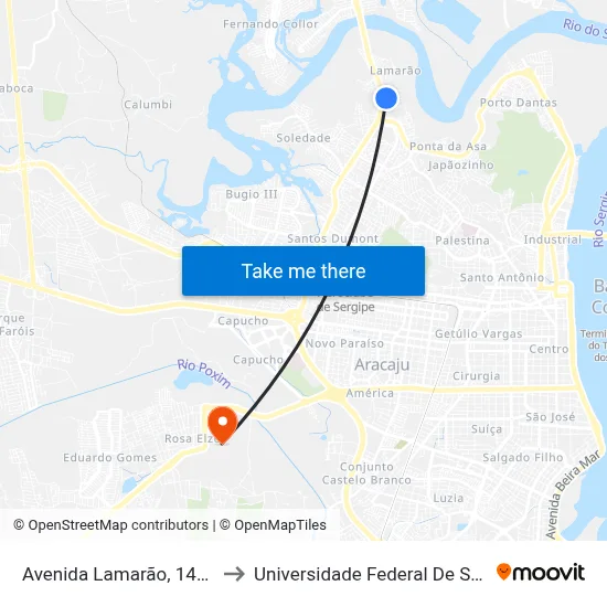 Avenida Lamarão, 146-210 to Universidade Federal De Sergipe map