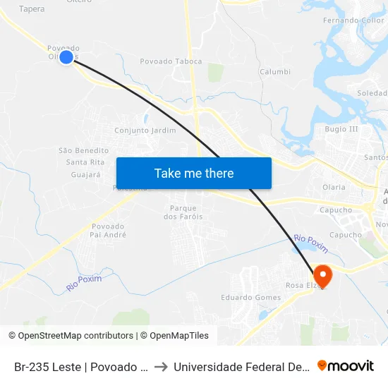 Br-235 Leste | Povoado Oiteiros to Universidade Federal De Sergipe map