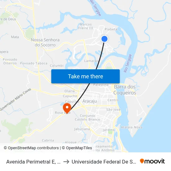 Avenida Perimetral E, 1685 to Universidade Federal De Sergipe map