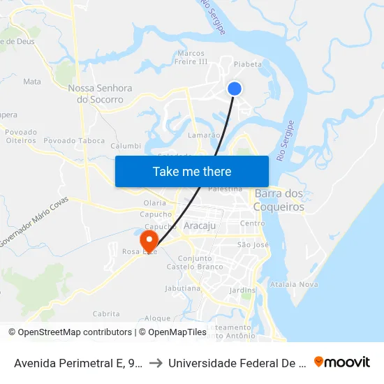 Avenida Perimetral E, 930-976 to Universidade Federal De Sergipe map