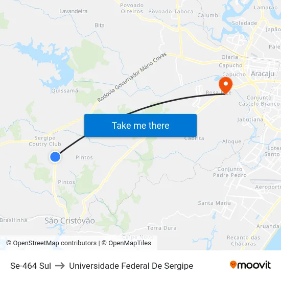 Se-464 Sul to Universidade Federal De Sergipe map