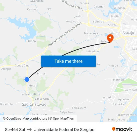 Se-464 Sul to Universidade Federal De Sergipe map