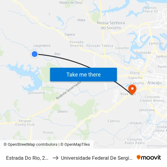 Estrada Do Rio, 290 to Universidade Federal De Sergipe map