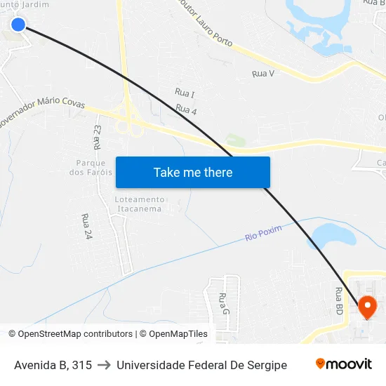 Avenida B, 315 to Universidade Federal De Sergipe map