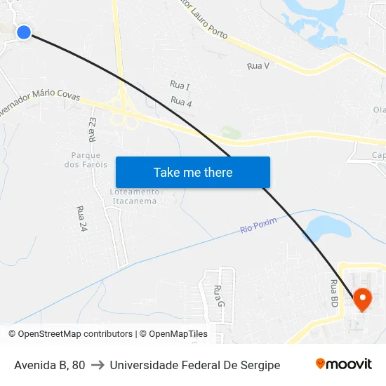 Avenida B, 80 to Universidade Federal De Sergipe map