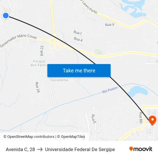 Avenida C, 28 to Universidade Federal De Sergipe map