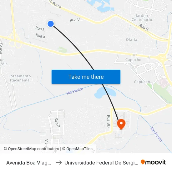 Avenida Boa Viagem to Universidade Federal De Sergipe map