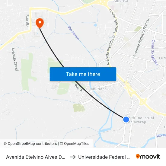 Avenida Etelvino Alves De Lima, 402 to Universidade Federal De Sergipe map