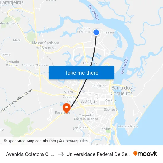 Avenida Coletora C, 2096 to Universidade Federal De Sergipe map