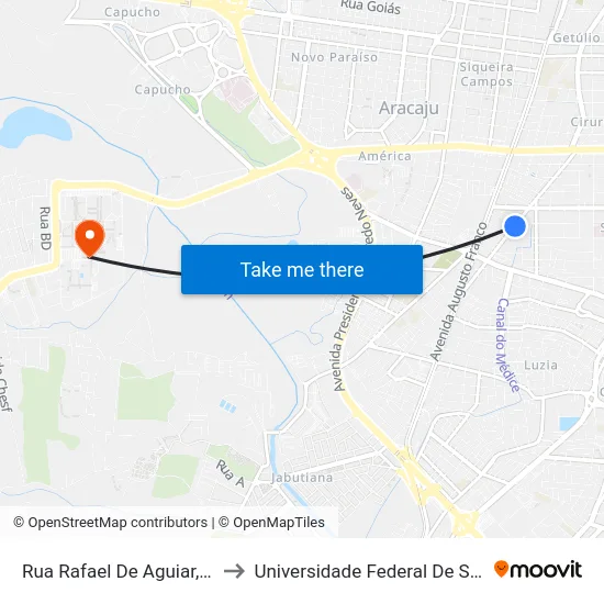 Rua Rafael De Aguiar, 1163 to Universidade Federal De Sergipe map