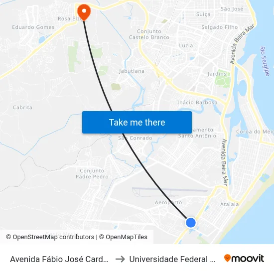 Avenida Fábio José Cardoso Ramos to Universidade Federal De Sergipe map