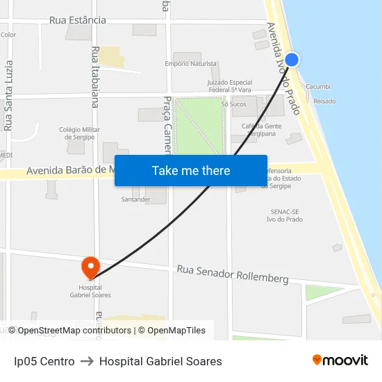 Ip05 Centro to Hospital Gabriel Soares map