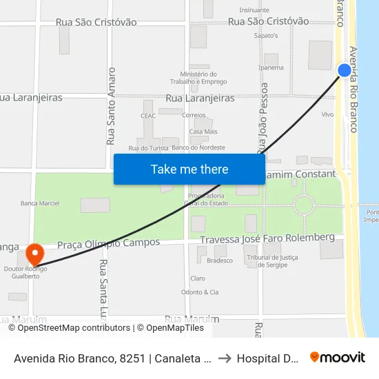 Avenida Rio Branco, 8251 | Canaleta Rio Branco to Hospital Do Rim map